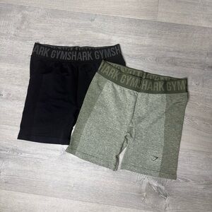 Gymshark Black and Green Shorts Duo